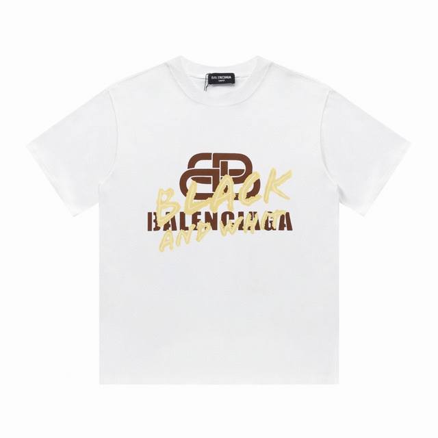 特价 齐码 BALENCIAGA 巴黎世家24SS新款logo印花短袖T恤 采用百分百270克纯棉面料，质感柔软顺滑 采用进口专机高温热固油墨丝网印花，看得到的