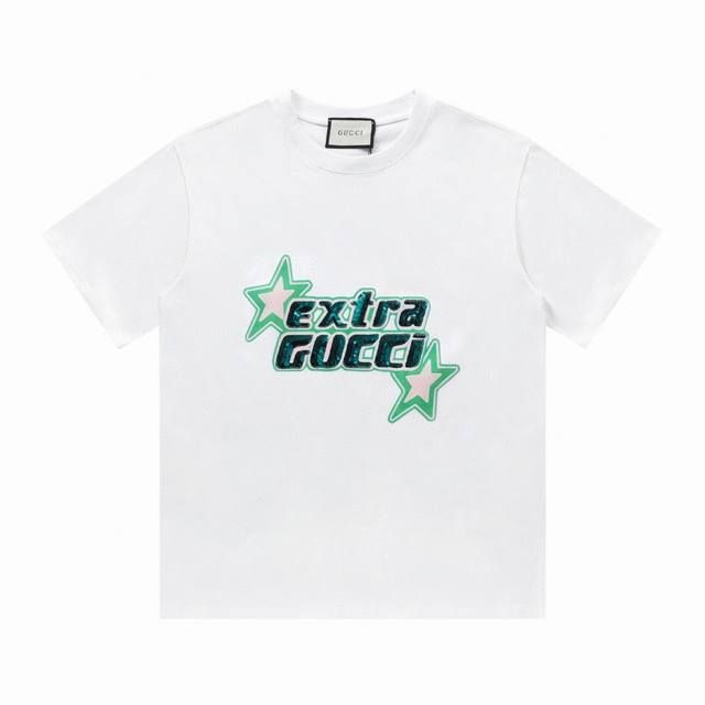 特价 剩余尺码 S M XL GUCCI 古驰24SS新款logo印花短袖T恤 采用百分百270克纯棉面料，质感柔软顺滑 采用进口专机高温热固油墨丝网印花，看得