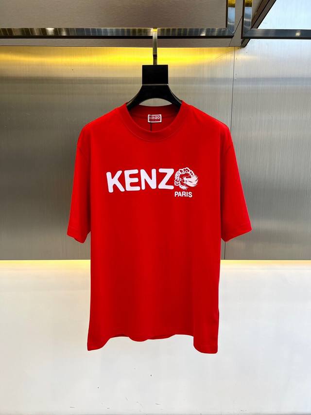 kenzo、 2024夏季新款系列字母设计情侣款短袖t恤！胸前字母樱花印花，纯棉短袖 按专柜1:1配色，经典，优雅，超级漂亮，相当的惊艳哦～清新淡雅，青春气息正