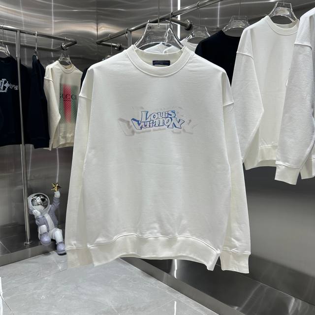 LV 2024 秋冬新款 圆领印花卫衣 男女同款 S M L XL XXL 五个码 黑色