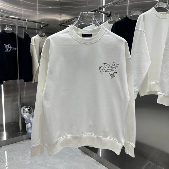 LV 2024 秋冬新款 圆领印花卫衣 男女同款 S M L XL XXL 五个码 黑色