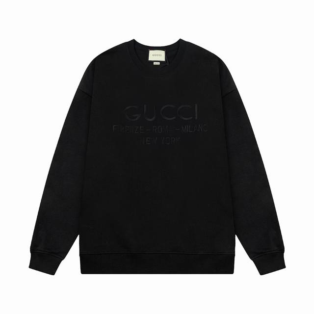 GUCCI 古驰 同色LOGO字母刺绣 原版面料 官方同款 400克 同缸染面料 手感非常舒服 超级百搭好看 个性复古气质 男女都非常合适 吊牌 领标 水洗麦