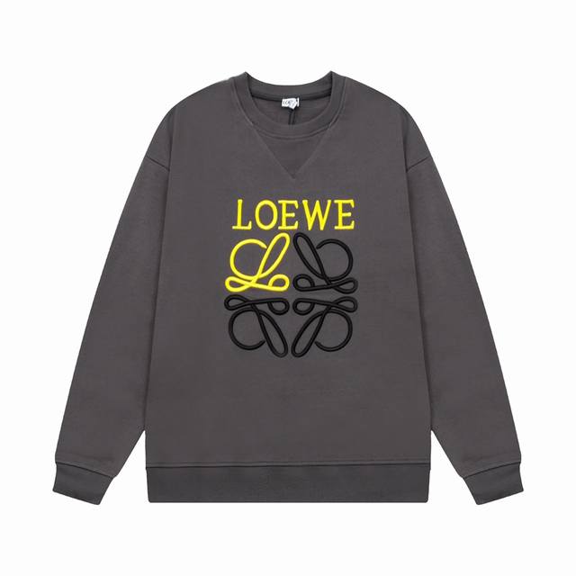 LOEWE 罗意威 拼色字母LOGO刺绣 原版面料 官方同款 400克 同缸染面料 手感非常舒服 超级百搭好看 个性复古气质 男女都非常合适 吊牌 领标 水洗麦