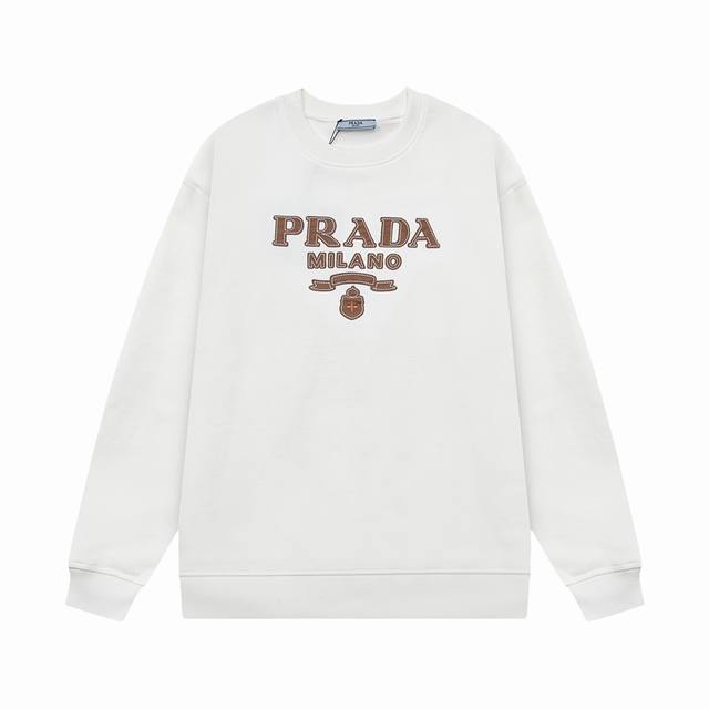 PRADA 普拉达 拼皮LOGO刺绣 原版面料 官方同款 400克 同缸染面料 手感非常舒服 超级百搭好看 个性复古气质 男女都非常合适 吊牌 领标 水洗麦 三