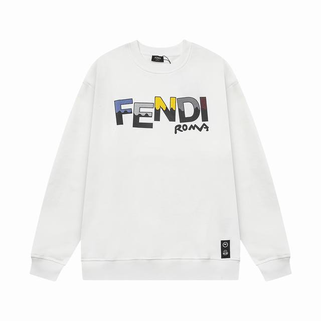 FENDI 芬迪 圆领卫衣 凹凸字母LOGO印花 原版面料 官方同款 400克 同缸染面料 手感非常舒服 超级百搭好看 个性复古气质 男女都非常合适 吊牌 领标