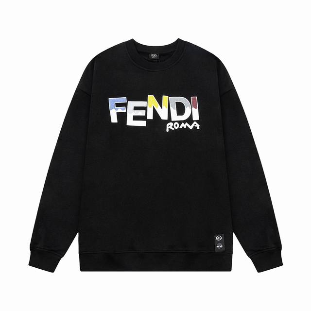 FENDI 芬迪 圆领卫衣 凹凸字母LOGO印花 原版面料 官方同款 400克 同缸染面料 手感非常舒服 超级百搭好看 个性复古气质 男女都非常合适 吊牌 领标