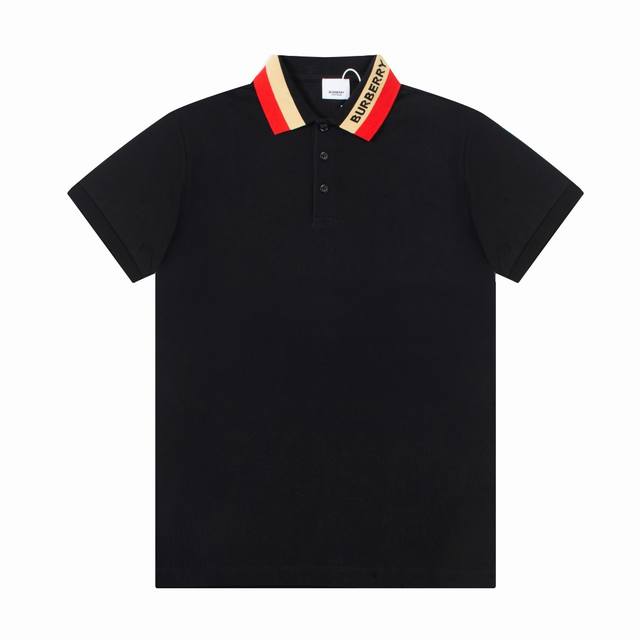 burberry春夏翻领Polo衫新款 领口字母提花Logo标识，定制字母标识纽扣，手工缝钉领标 细节到位 采用 100% 纯棉丝光珠地，手感舒适，配备用扣，三