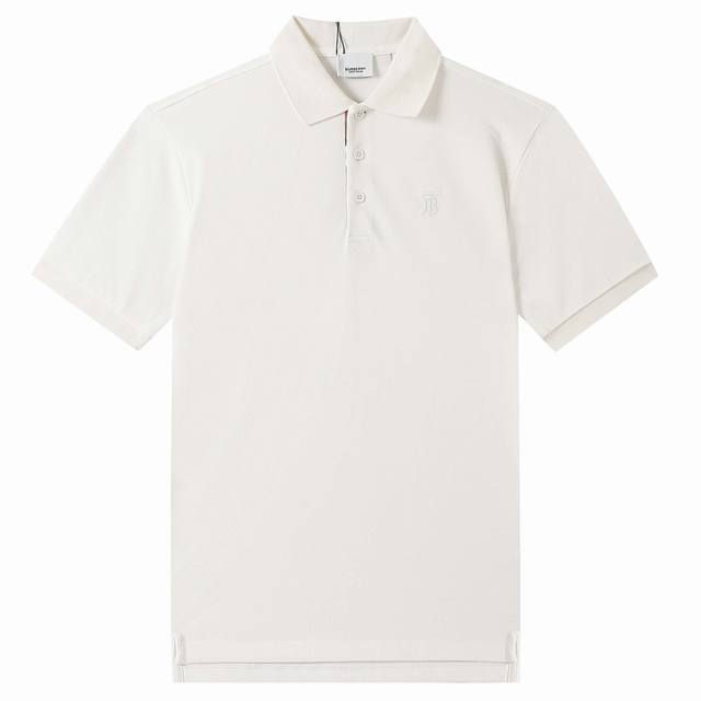 面料：240克 BURBERRY春夏翻领Polo衫新款 经典小TB字母田岛刺绣工艺，领子拼织设计，内门襟拼接经典条纹织带，定制字母标识纽扣，细节到位，采用 10