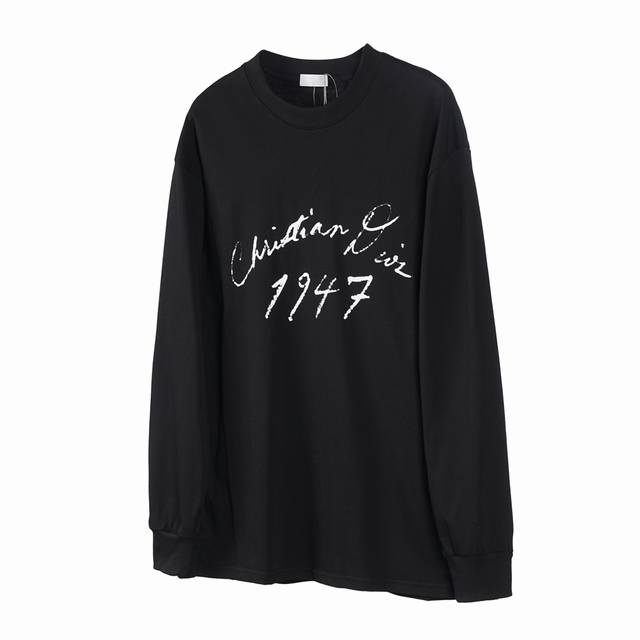 D11 Dior 迪奥 24ss1947泼墨印花长袖T恤 定制260g全棉双纱紧密爽滑面料，布面干净，布纹清晰，手感非常细腻扎实，更加力挺 袖口加宽螺纹设计，贴