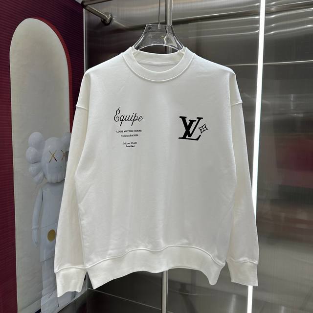 LV 2024秋冬新款，圆领印花卫衣 男女同款 S M L XL XXL 五个码 黑色 白色