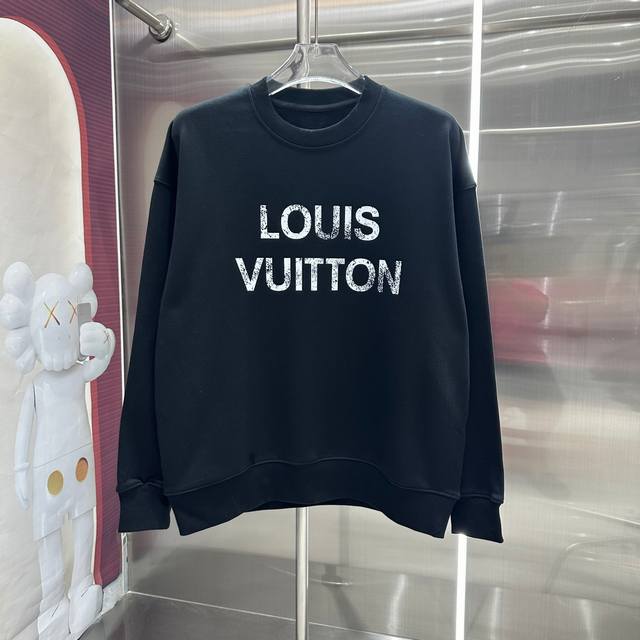 LV 2024秋冬新款 ，圆领印花卫衣 男女同款 S M L XL XXL 五个码 黑色 白色