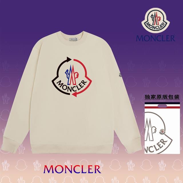 顶级版本 官网品质 盟可睐 MONCLER 现货秒发 2024秋冬新款毛圈卫衣 搭配重工高端数码3D个性LOGO印花工艺，设计独特，做工细致完美高端定制 面料：