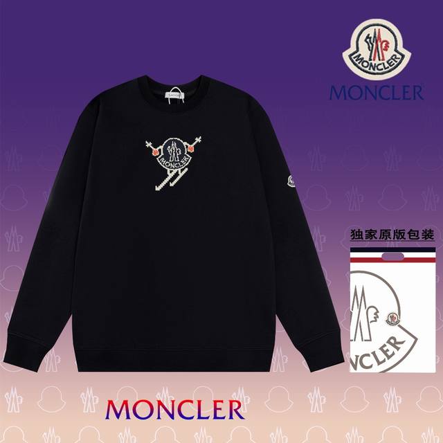 顶级版本 官网品质 盟可睐 MONCLER 现货秒发 2024秋冬新款毛圈卫衣 搭配重工高端数码3D个性LOGO印花工艺，设计独特，做工细致完美高端定制 面料：