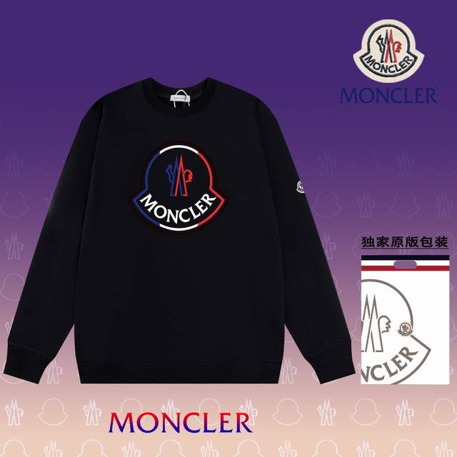 顶级版本 官网品质 盟可睐 MONCLER 现货秒发 2024秋冬新款毛圈卫衣 搭配重工高端数码3D个性LOGO印花工艺，设计独特，做工细致完美高端定制 面料：