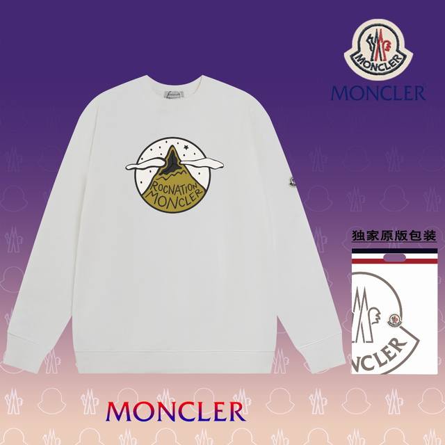 顶级版本 官网品质 盟可睐 MONCLER 现货秒发 2024秋冬新款毛圈卫衣 搭配重工高端数码3D个性LOGO印花工艺，设计独特，做工细致完美高端定制 面料：