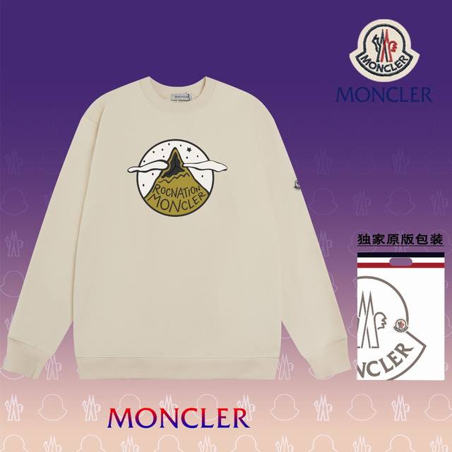 顶级版本 官网品质 盟可睐 MONCLER 现货秒发 2024秋冬新款毛圈卫衣 搭配重工高端数码3D个性LOGO印花工艺，设计独特，做工细致完美高端定制 面料：