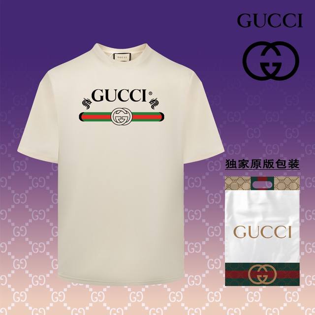 高版本 古驰 GUCCI 2024春夏季新款 搭配重工高端数码个性LOGO印花，做工细致完美 高端定制，采用230克双面定制面料，版型设计前卫时尚，上身有型，非