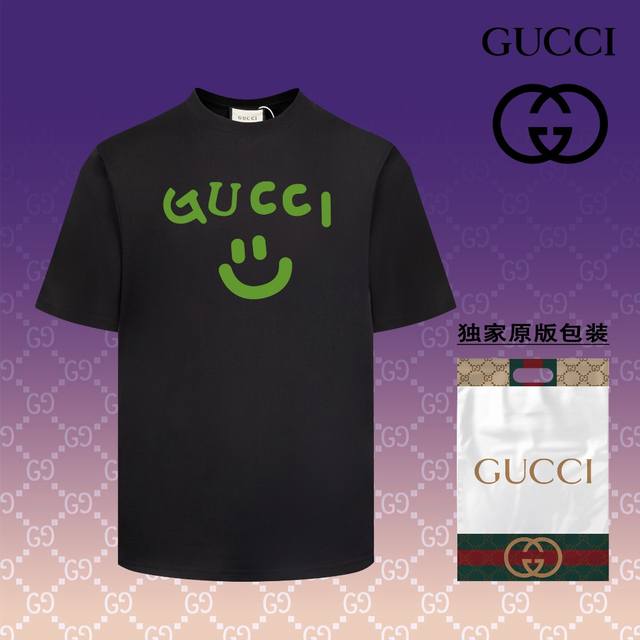 高版本 古驰 GUCCI 2024春夏季新款 搭配重工高端数码个性LOGO印花，做工细致完美 高端定制，采用230克双面定制面料，版型设计前卫时尚，上身有型，非