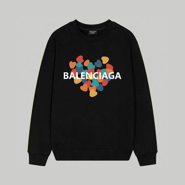 Balenciaga巴黎世家印花圆领毛圈卫衣 1:1对版面料400克毛圈高克重百分百纯棉 提前做过预缩水1×1双纱洗一辈子都不会变形的 男女同款 官网细节一致