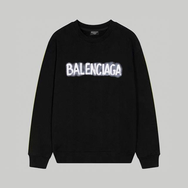 Balenciaga巴黎世家印花圆领毛圈卫衣 1:1对版面料400克毛圈高克重百分百纯棉 提前做过预缩水1×1双纱洗一辈子都不会变形的 男女同款 官网细节一致