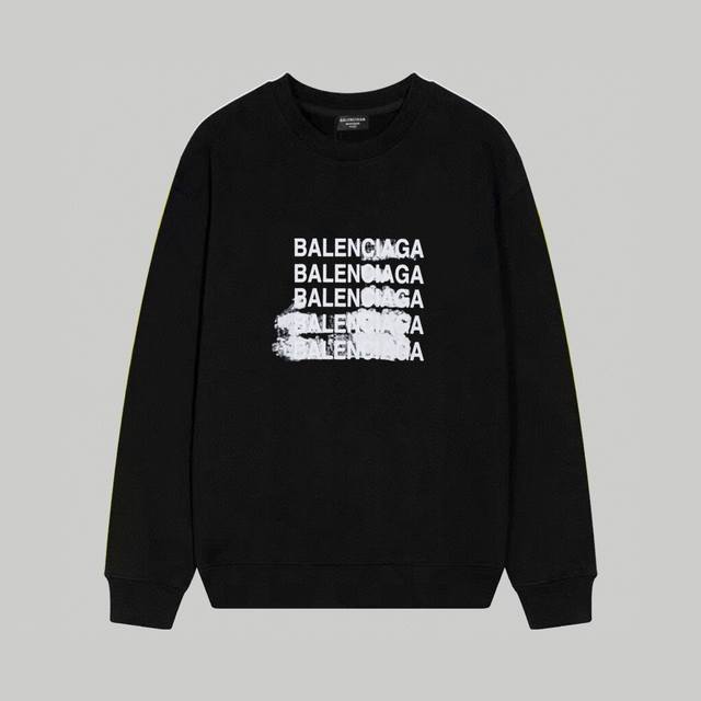 Balenciaga巴黎世家印花圆领毛圈卫衣 1:1对版面料400克毛圈高克重百分百纯棉 提前做过预缩水1×1双纱洗一辈子都不会变形的 男女同款 官网细节一致