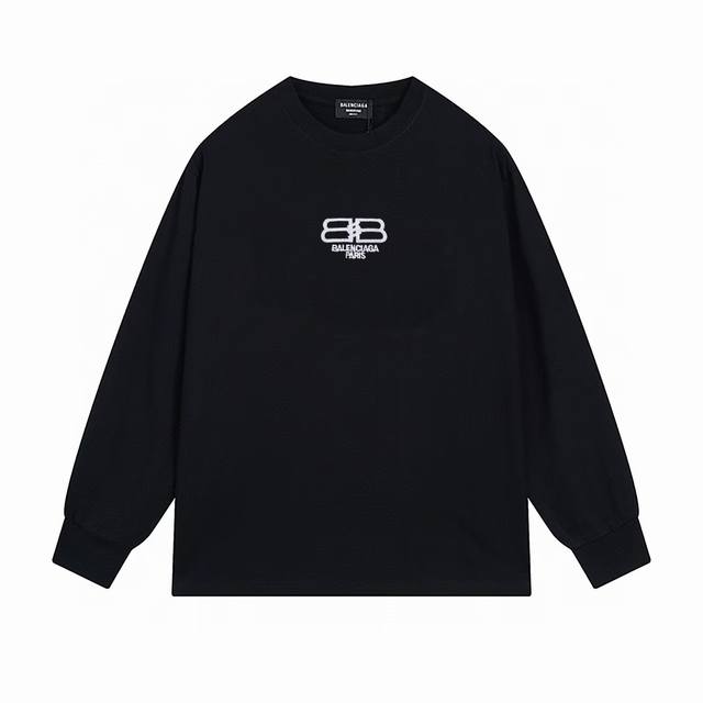 NO:B015# 顶级版本.官网品质 BALENCIAGA 巴黎.LOGO经典图案印花长袖T恤.砖柜同步.第一时间正品研制，欢迎对比！面料采用巴黎ZP定织定染全 - 点击图像关闭