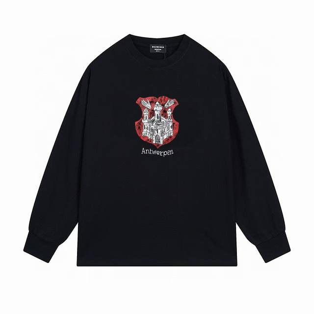 NO:B014# 顶级版本.官网品质 BALENCIAGA 巴黎.LOGO经典图案印花长袖T恤.砖柜同步.第一时间正品研制，欢迎对比！面料采用巴黎ZP定织定染全 - 点击图像关闭