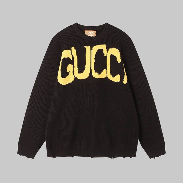 高品质 GUCCl xBALENCⅠAGA联名打造时尚针织衫毛衣 风格独特，高端品牌品质 男女百搭 区别世面版本。 尺码:XS~L