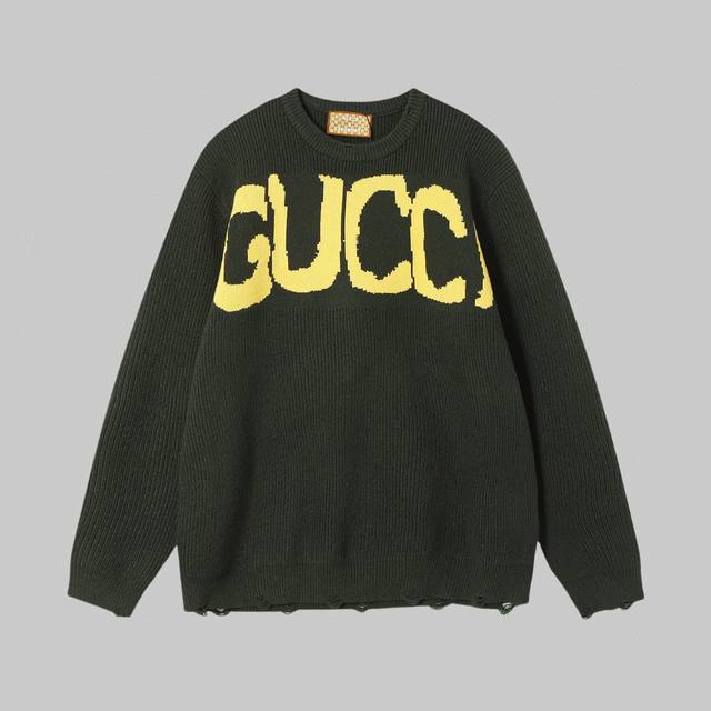 高品质 GUCCl xBALENCⅠAGA联名打造时尚针织衫毛衣 风格独特，高端品牌品质 男女百搭 区别世面版本。 尺码:XS~L