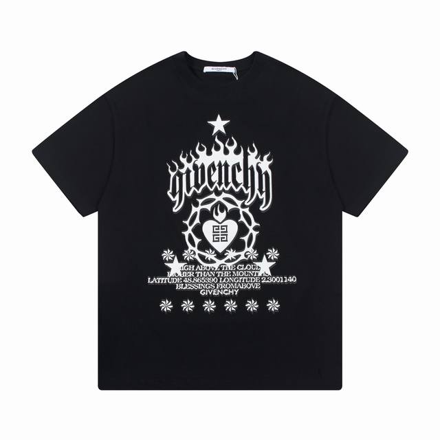 Ｐ： Givenchy24ss 纪梵希图案后凹凸印花工艺logo刺绣 260克双纱面料、高克重对版罗纹 三标齐全 宽松版型 男女同款 颜色：黑色 白色 款号：3