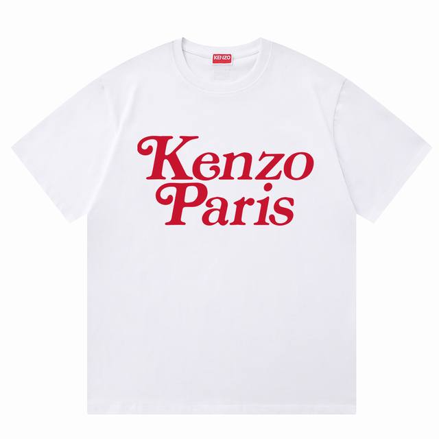 款号：K05# Kenzo 经典款式 高田贤三 彩色虎头印花短袖T恤 采用2830G双纱棉面料 男女同款 颜色：克 白 红 尺码：S M L XL