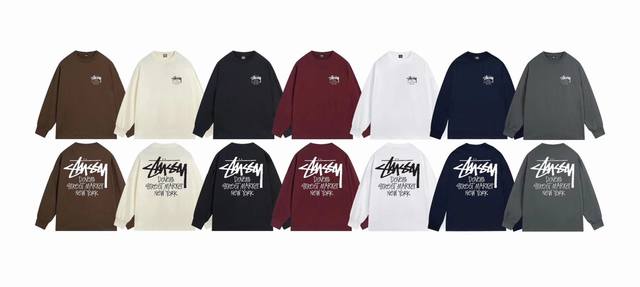 上新款号：S1086 STUSSY 斯图西 Stussy DSM城市限定系列 New York4約 圆领tee秋季宽松长袖T恤.情侣搭配。 原版打造 细节高控