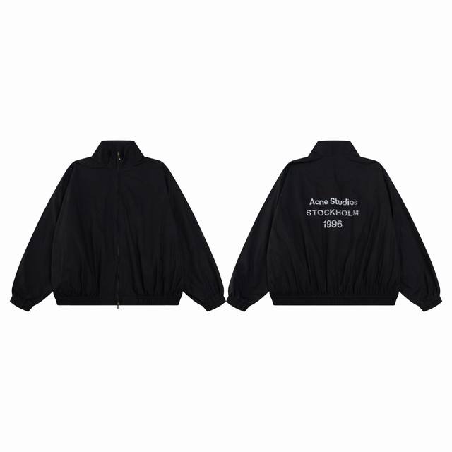 款号C92-白底图 24ss Acne Studios 早秋新款重工洗水做旧斑驳字母印花拉链冲锋衣夹克外套 Acne 早秋新款休闲夹克外套，重工洗水做旧复古感十