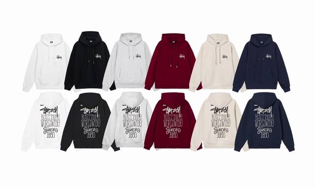 毛圈 加绒 上新 款号：S2058 STUSSY 斯图西 Stussy 假日系列FW24BUILT TOUGH TEEPIGMENT DYED 纯色logo字母 - 点击图像关闭