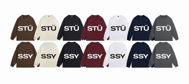 上新款号：S1089 STUSSY 斯图西 Stussy SS24 ALL CAPS LS TEE 字母印花圆领长袖T恤 男女同款 原版打造 细节高控 -面料精