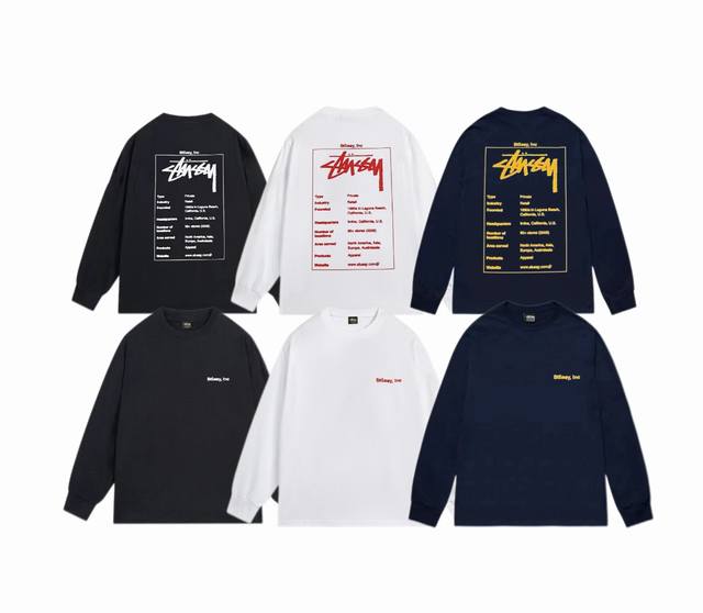 上新款号：S1058 STUSSY 斯图西 Stussy 商品标签印花圆领tee情侣长袖T恤 原版打造 细节高控 -面料精选280g纯棉面料 手感柔软舒适 吸汗