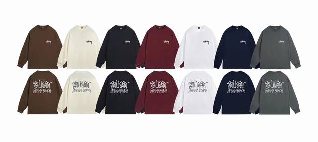 上新款号：S1056 STUSSY 斯图西 Stussy LAGUNA BEACH斯图西短袖男拉古纳海滩草写字母情侣长袖T恤 原版打造 细节高控 -面料精选28