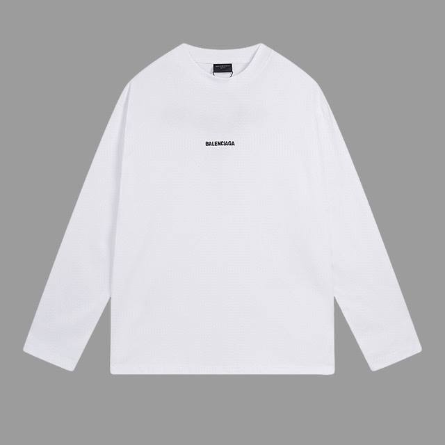 顶级版本 官网品质 巴黎 BALENCIAGA 24ss新款前后巴黎字母Logo刺绣长袖 面料采用260g巴黎专用双纱*高克重1比1双纱罗纹 前后幅采用进口田岛