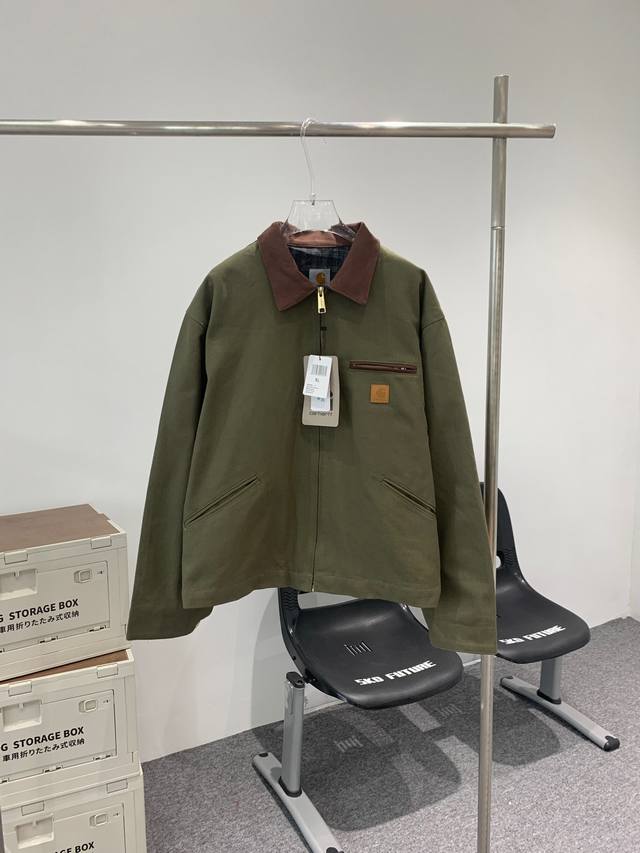 款号T136 CARHARTT-卡哈特J97 Vintage 水洗做旧重工底特律夹克 古着工装帆布外套 多口袋 拉链翻领工装外套 今年最火单品 来自博主口口桑的