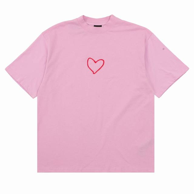 Balenciaga巴黎世家 七夕24系列 纯色心形短袖T恤 size：S-L