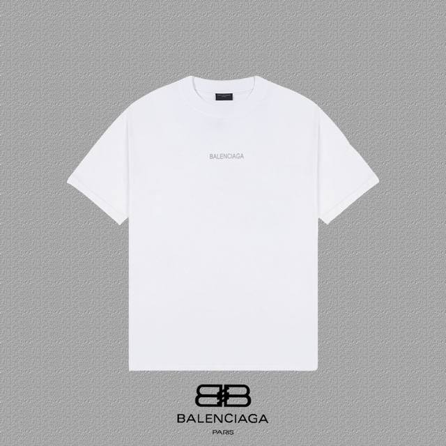 BALENCIAGA 巴黎世家 巴黎镭射反光字母印花短袖T恤 定织定染280克精梳棉重磅面料 螺纹零色差 细节完美 区别市面通货版本 欢迎对比 男女同款 上图必