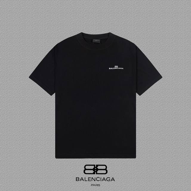 BALENCIAGA 巴黎世家 巴黎反光BB字母印花短袖T恤 定织定染280克精梳棉重磅面料 螺纹零色差 细节完美 区别市面通货版本 欢迎对比 男女同款 上图必