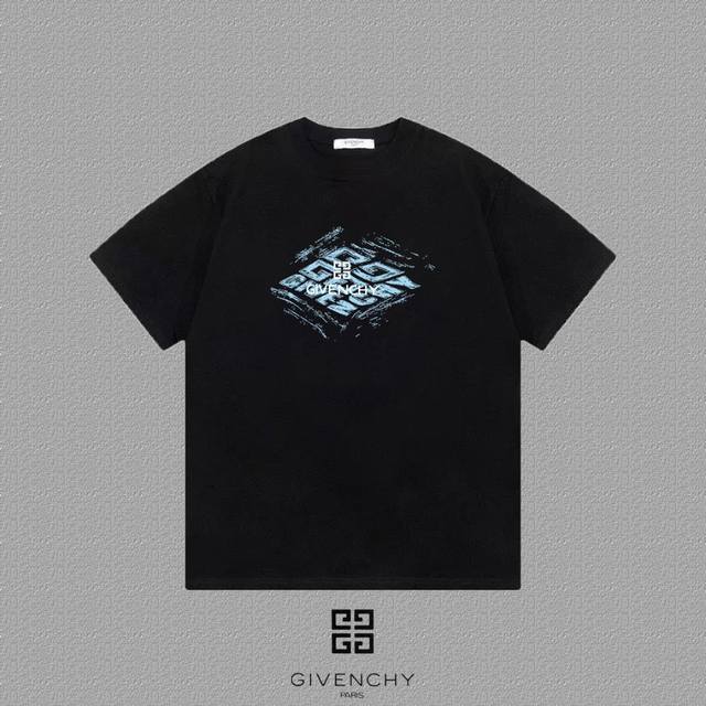 Givenchy 纪梵希] 2024FW短袖T恤 LOGO印花 高端32s双纱260克面料 重磅面料 定制拉架罗纹同缸同染 三标齐全 男女同款 颜色：黑色 白色