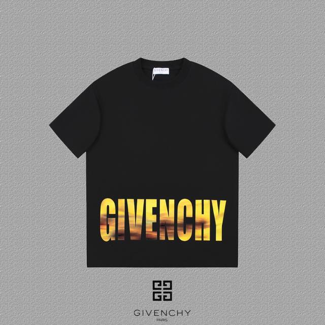 Givenchy 纪梵希] 2024FW短袖T恤 LOGO印花 高端32s双纱260克面料 重磅面料 定制拉架罗纹同缸同染 三标齐全 男女同款 颜色：黑色 白色 - 点击图像关闭