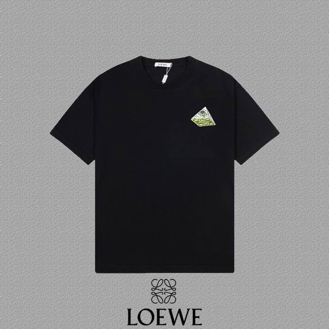 Loewe 罗意威] 2024FW短袖T恤 LOGO印花 高端32s双纱260克面料 重磅面料 定制拉架罗纹同缸同染 三标齐全 男女同款 颜色：黑色 白色 尺码 - 点击图像关闭