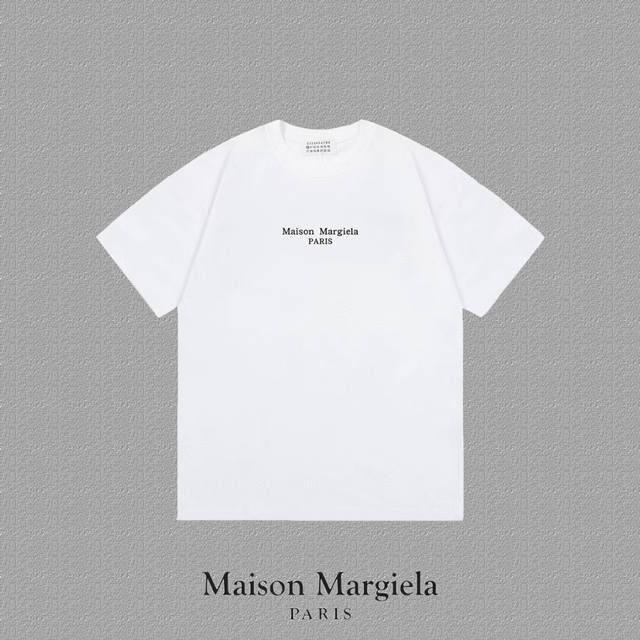 Maison Margiela MM6 马吉拉] 2024FW短袖T恤 mm10字母LOGO印花 高端32s双纱260克面料 重磅面料 定制拉架罗纹同缸同染 三