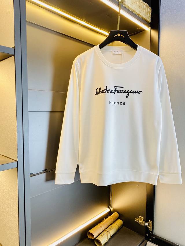 可穿200斤胖子福音码数:M-4Xl 菲拉格慕 Ferragamo 原单品质 三标齐全 最新款 衣服男装卫衣T恤 精选专柜订制顶级丝光棉进口面料 所有细节做工完