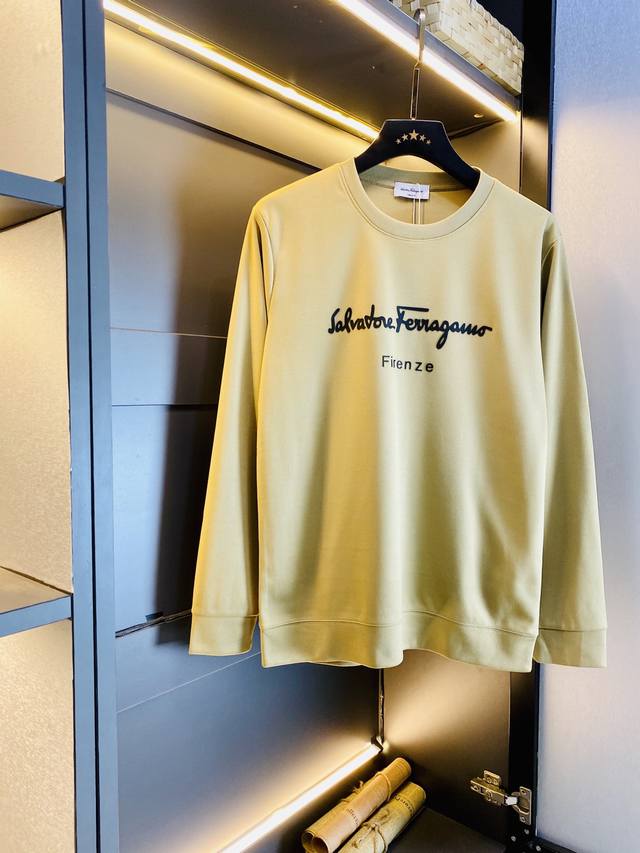 可穿200斤胖子福音码数:M-4Xl 菲拉格慕 Ferragamo 原单品质 三标齐全 最新款 衣服男装卫衣T恤 精选专柜订制顶级丝光棉进口面料 所有细节做工完