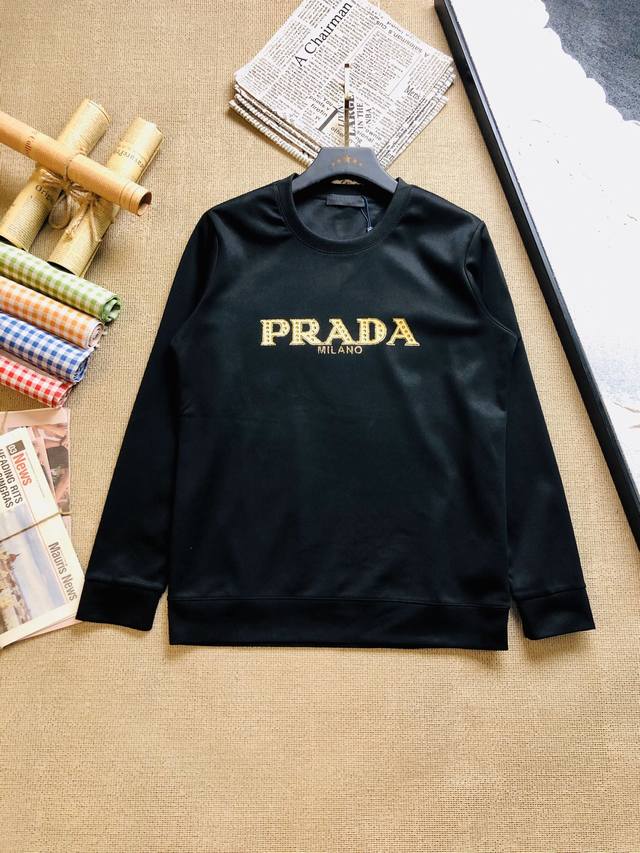 可穿200斤胖子福音码数:M-4Xl 普拉达 Prada 原单品质 三标齐全 最新款 衣服男装卫衣T恤 精选专柜订制顶级丝光棉进口面料 所有细节做工完美1比1复