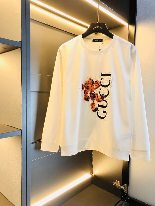 可穿200斤胖子福音码数:M-4Xl 古奇 Gucci 原单品质 三标齐全 最新款 衣服男装卫衣T恤 精选专柜订制顶级丝光棉进口面料 所有细节做工完美1比1复刻